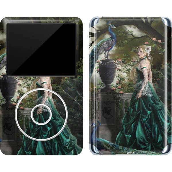 Skinit Decal MP3 Player Skin Compatible with iPod Classic (6th Gen) 80GB - Originally Designed Woman with Peacocks by Nene Thomas Design