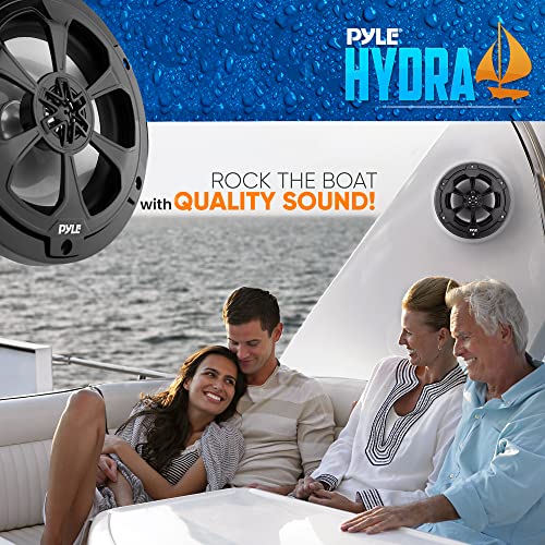 Image of Pyle 6.5 inch Marine Speakers, 2-way Coaxial /Component Waterproof Speakers, 240 Watt Butyl Surround Sound and Surface Mount Capability - Black Pair