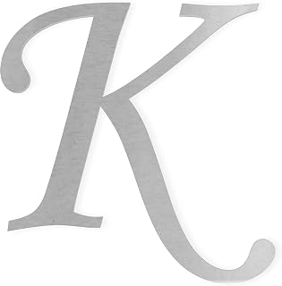 Metal Letter K Great for Mailbox or Front Door, Made from Unfinished Unsealed Steel, Use Indoor/Outdoor Home or Yard Decor, Can be Painted or Left Unpainted