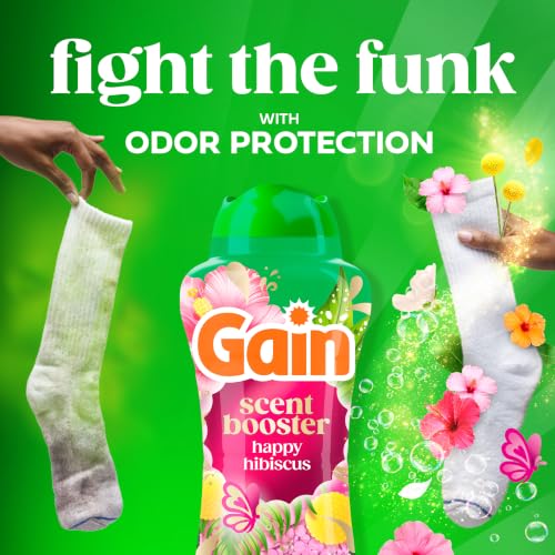 Gain In-Wash Laundry Scent Booster Beads Long-Lasting Fresh Scent Beads All Day Freshness and Odor Protection, Happy Hibiscus Scent, 24 oz (Packaging May Vary) - image 4