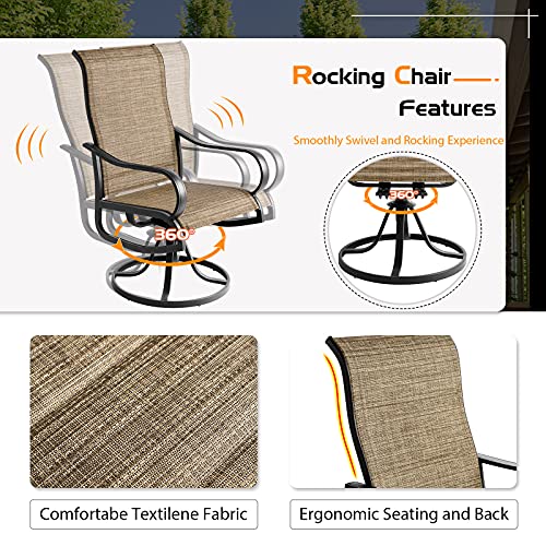 Aoxun-Outdoor-Patio-Dinning-Set-5-Pieces-Outdoor-Furniture-Set-4-Pieces-Swivel-Rocing-Chairs-and-1-Square-Table-with-an-Umbrella-Hole-Brown Aoxun-Outdoor-Patio-Dinning-Set-5-Pieces-Outdoor-Furniture-Set-4-Pieces-Swivel-Rocing-Chairs-and-1-Square-Table-with-an-Umbrella-Hole-Brown