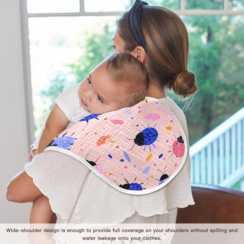 Blue Orange Bugs Pinks Burp Cloths Baby Boys Girls Absorbent Soft Cotton Burping Cloths Rags, 2 Pack4
