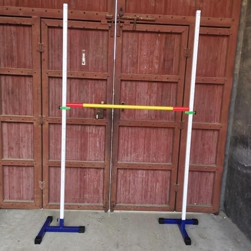 Portable Commercial High Jump Stand, Lightweight Steel Competition Standard, Adjustable Height 50-200cm for Athletics Track and Field Events