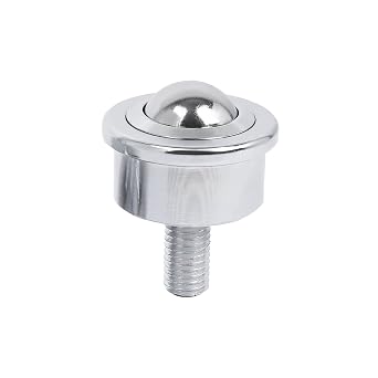 Roller Ball Transfer Bearing Caster - Heavy Duty Roller, M20 Screw Ball Transfer Unit for Transmission, Stud Mounted,Thread Stem,Bearing Steel & Carbon Steel, 950 Lbs Load Capacity,1 Piece.