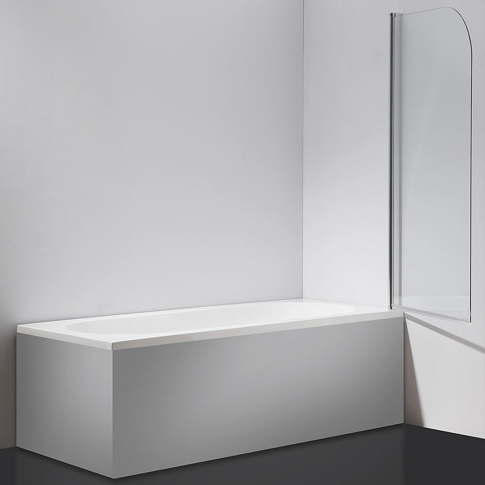 Melko Mampara de ducha de cristal templado de 5 mm, plegable, 138,6 x 83,9 cm, cristal transparente, incluye accesorios