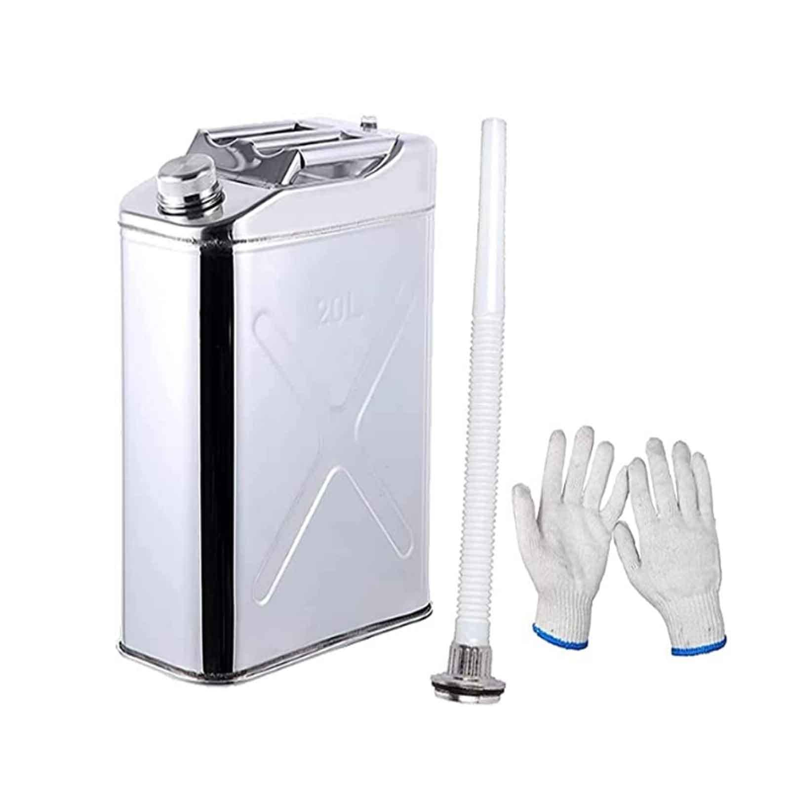 Tanica di Carburante Portatile, tanica per stoccaggio di gasolio in Acciaio Inox 304, Serbatoio Metallico Portatile da 10 Litri, Contenitore di Ricambio per Il Trasporto di Benzina
