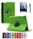 ShopNY Case - Apple iPad Mini Case - 360 Degree Rotating Stand Case Cover with Auto Sleep / Wake Feature for iPad mini (10 Colors) (Green)