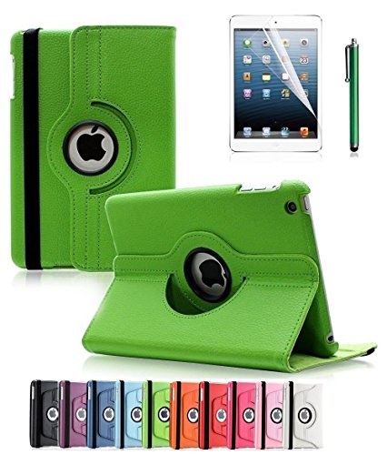 DragonPad Apple iPad Mini Case - 360 Degree Rotating Stand Case Cover with Auto Sleep/Wake Feature for iPad mini (10 Colors) (Green)