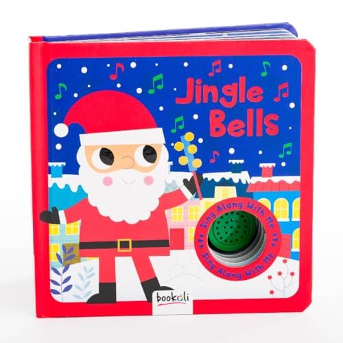 Bookoli - Jingle Bells Sing Along Neon Board Book - Kids Musical Book with Sound Button - Christmas Song Book for Toddlers - Gifts for Boys and Girls - Stocking Filler Ideas
