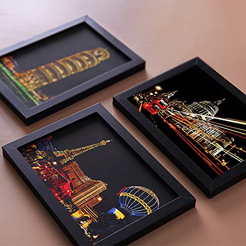 magic scratch art paper mini envelope postcard rainbow night view scratchboard for adults and kids art amp crafts set  16 sheets scratch cards amp 8 tools drawing pen brush travel around the world