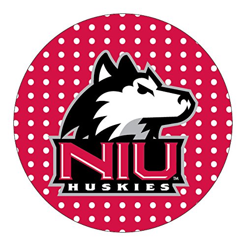 Northern Illinois Huskies 4 Inch Round Trendy Polka Dot Magnet Officially Licensed Collegiate Product