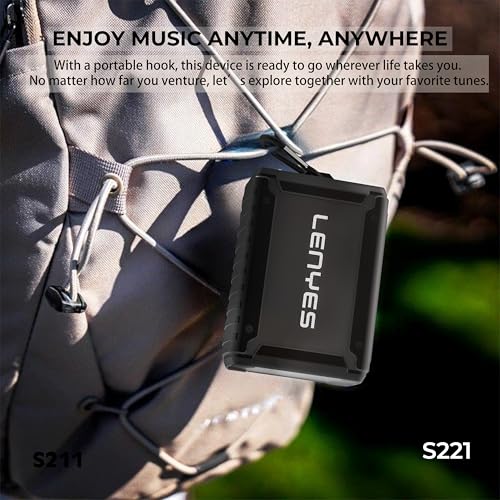 Image of Lenyes S221, Wireless Bluetooth Portable Speaker, 360 Degree Sound, 10W Output, 3 Hours Playtime, Bluetooth v5.0, Aux /TF Card /USB Input, TWS Function, Type-C Charging Port, with Carrying Hook (Green)