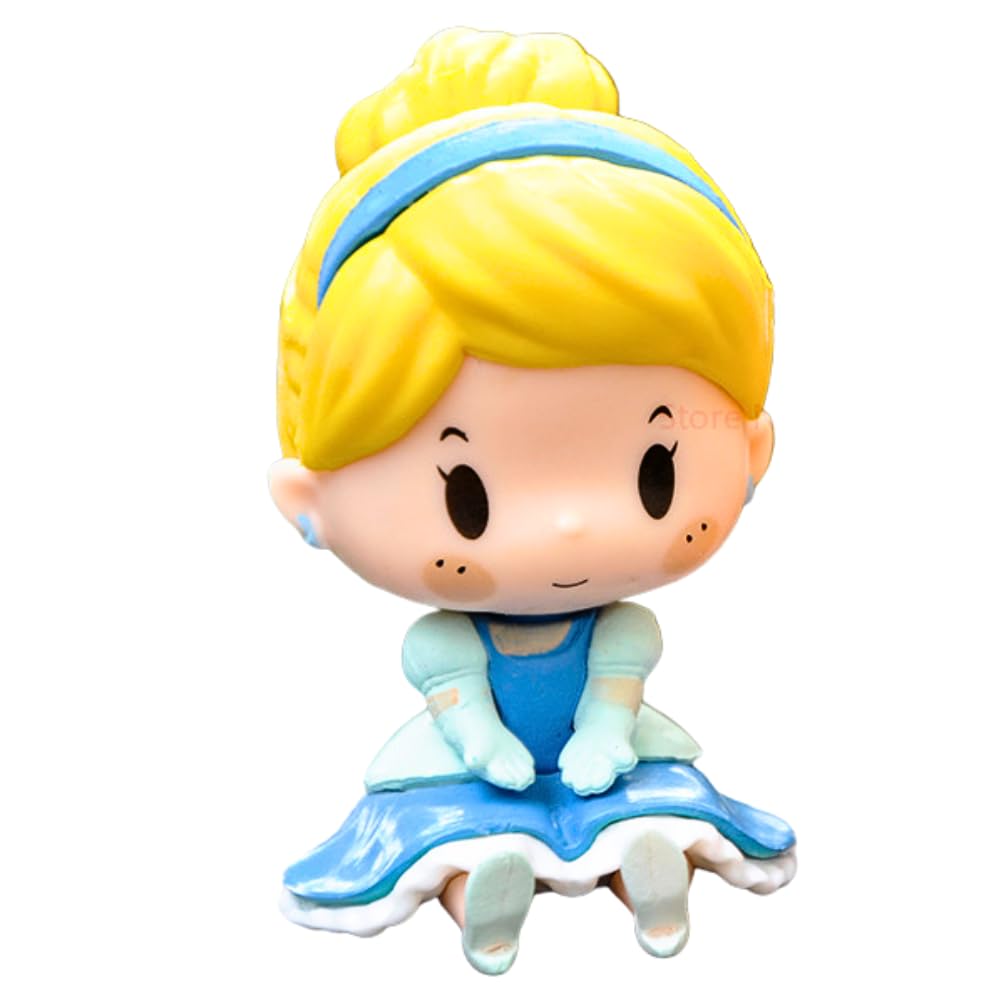 FUNFOB Princess Figure Dolls Figurines Height-6CM (Mini Size) for Kids Boys & Girls Gifting Collectible (Yellow Blue Doll)