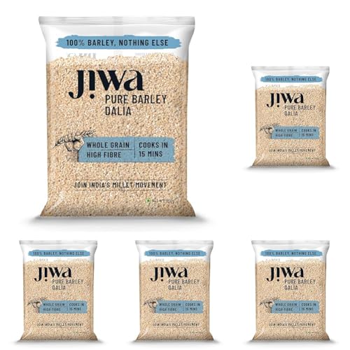 Image of Jiwa Pure Barley Dalia | Cooks In 15 Minutes | Millet | Broken Jau Daliya | 500 g (Pack of 5)