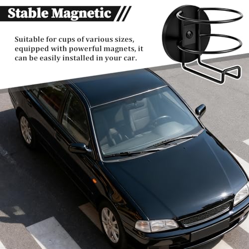 Portavasos magnético para auto, base lateral portátil anticaída miniatura 5