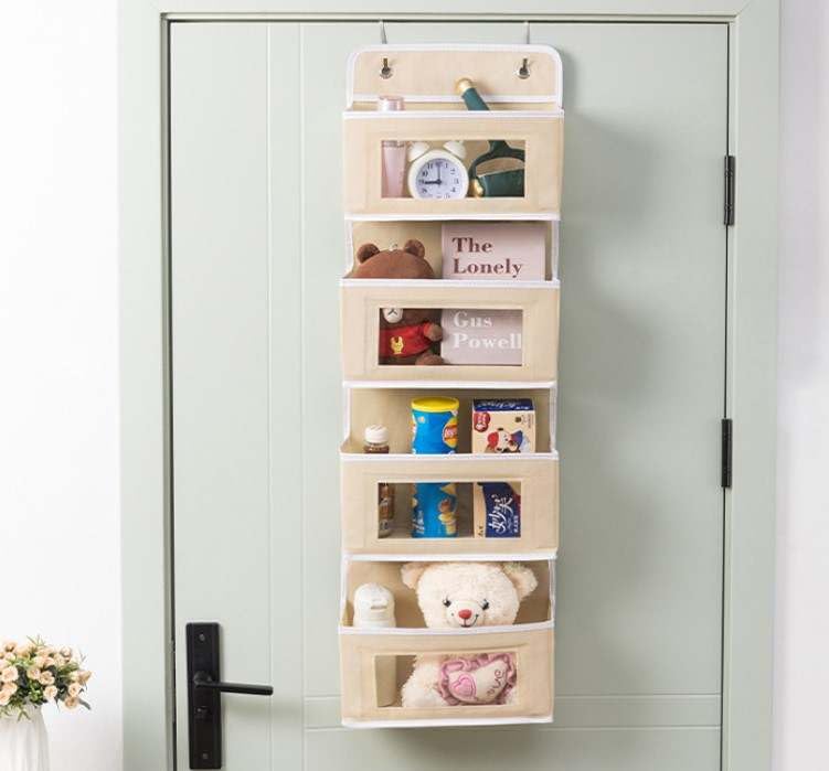 Organizador para colgar sobre la puerta, 4 estantes, almacenamiento de bano, organizador de almacenamiento, organizadores colgantes para juguetes, panales,dormitorio, armario (Beige)