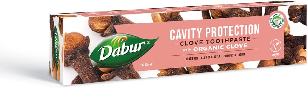 Dabur Organic Clove Toothpaste - 100ml | Cavity Protection Toothpaste | Prevent Cavities, Relieve Toothache & Maintain Oral Hygiene