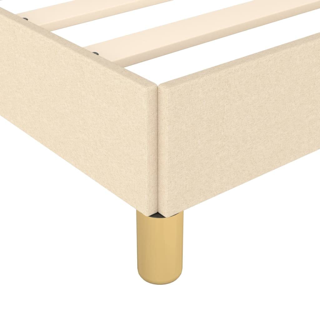 vidaXL Polsterbett, Bett Bettgestell mit Lattenrost, Schlafzimmerbett Doppelbett mit Stützbeinen, Bettrahmen Schlafzimmermöbel, Creme 120x200cm Stoff