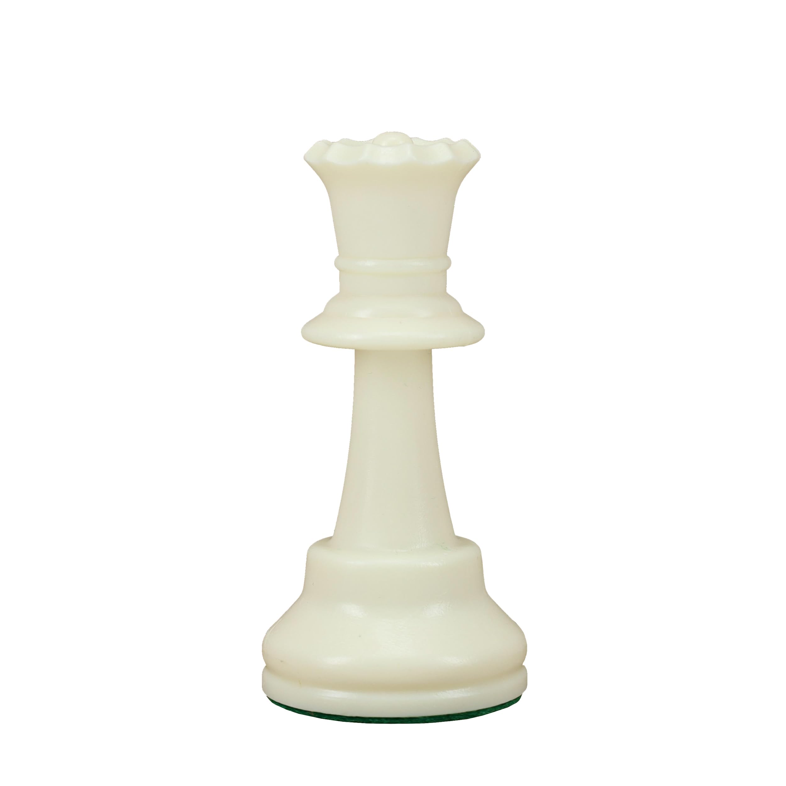 Replacement Staunton Chess Piece - Light Queen for Tournament Chess Set, Plastic Chess Piece with Felt Bottom, Classic Design, Replacement Chess Pieces for Chess Set