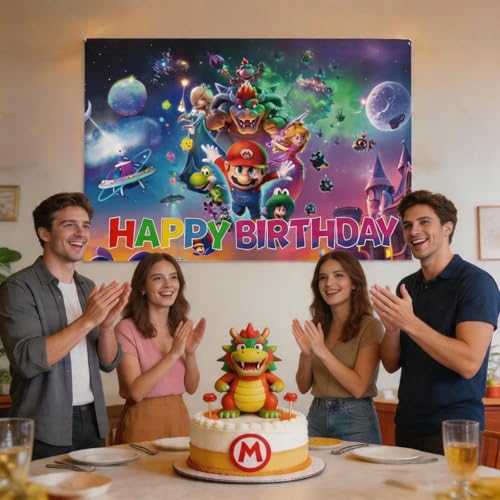 Fondo temático para fiesta de cumpleaños de Mario 5x3.3 pies miniatura 6