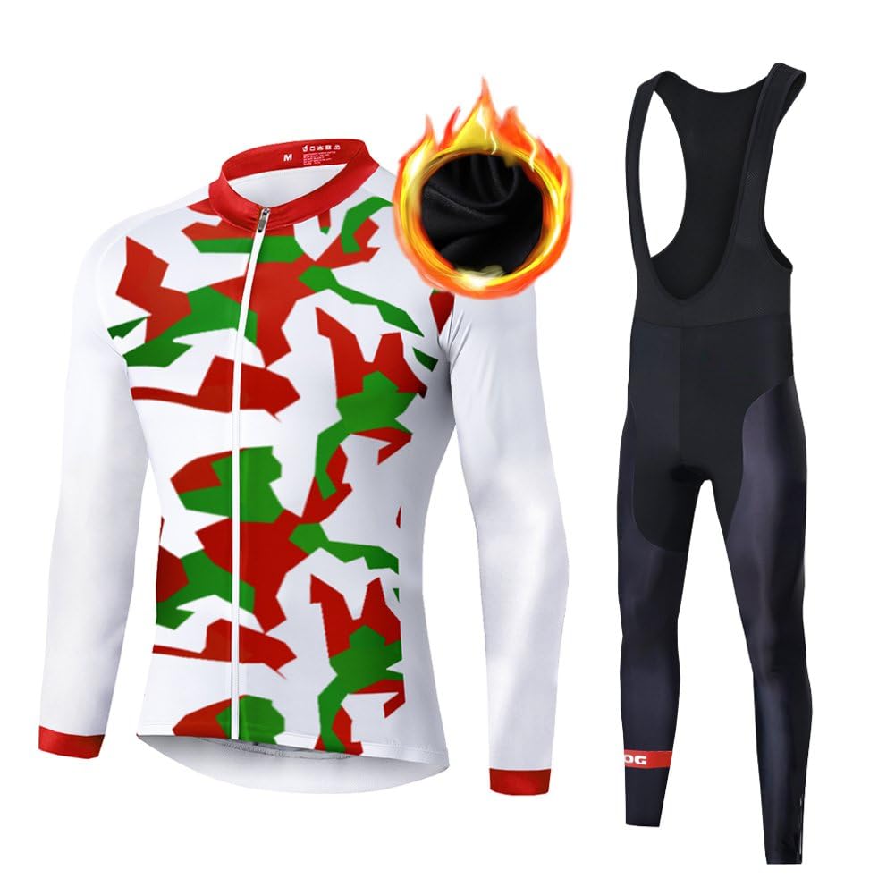 UGLY FROG Abbigliamento Magliette Set Inverno Termico Vello Antivento Maglia Lunga e Pantaloni Completo Ciclismo Uomo Invernale KXITCXHB14