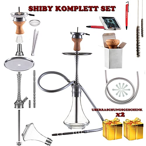 SHIBY® Shisha Set mit Tasche, Premium Hookah 68 cm x2 Shisha Kopf, Edelstahl Tauchrohr & Diffusor Aufsatz, Kaminkopf… – Bild 5