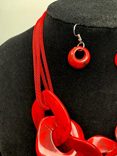 Statement Chunky Necklace Alloy Acrylic Cuban Link Chain Necklace Resin Geometric Statement Large Choker Necklaces Fashion Bib Collar Chain Necklace for Women Delicate Jewelry Adjustable for Women,4