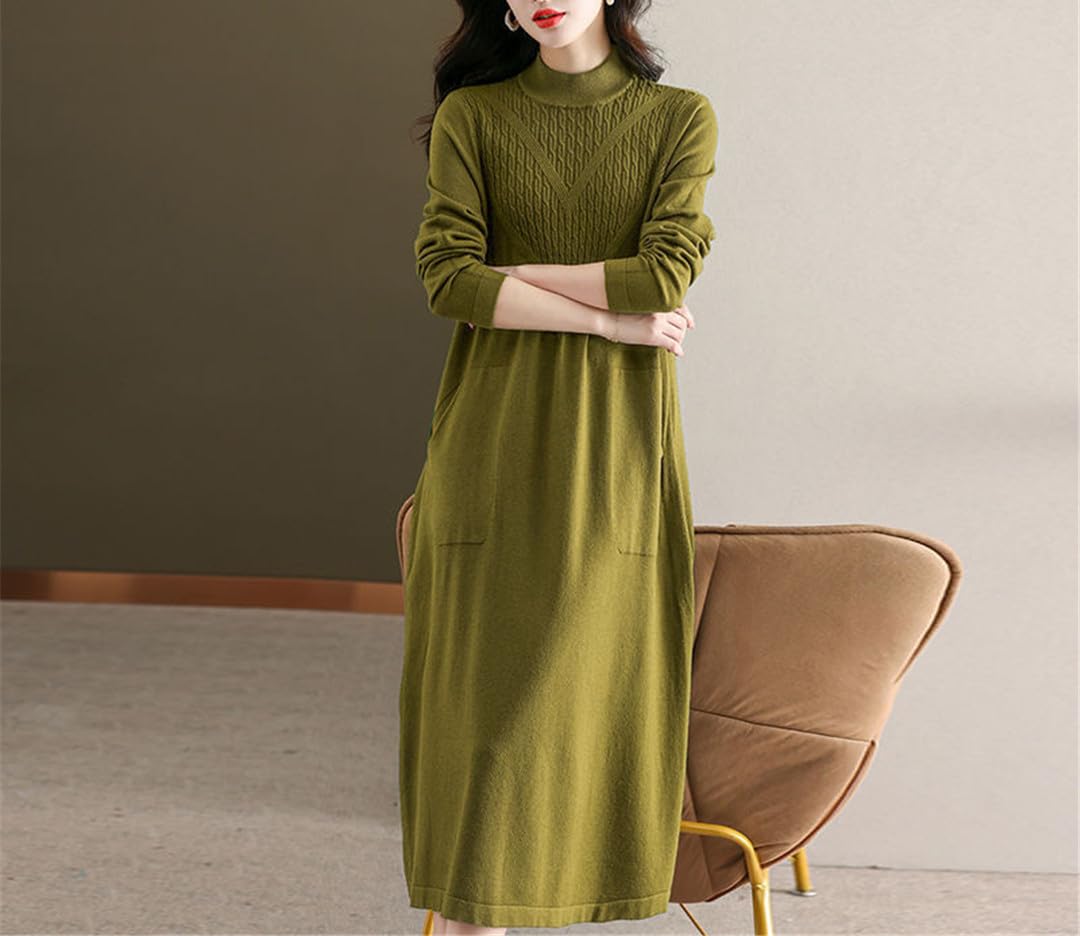 Oversize damskie sukienki dziewiarskie długi sweter na jesień zimę moda patchworkowy sweter ciepła sukienka