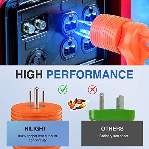 Image of Nilight 15 Amp to 30 Amp RV Power Adapter 5-15P to TT-30R