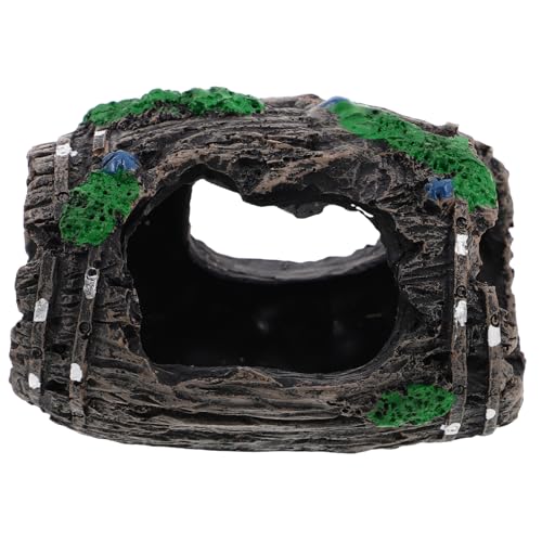 FONDOTIN 水槽の装飾 水槽装飾 水槽用バレル エビの皮 水族館の魚の隠れ家 水槽の洞窟 水槽用アクアリウムアクセサリー タンク用の魚の装飾 水族館の装飾 エビは隠れています 魚の洞窟 樹脂