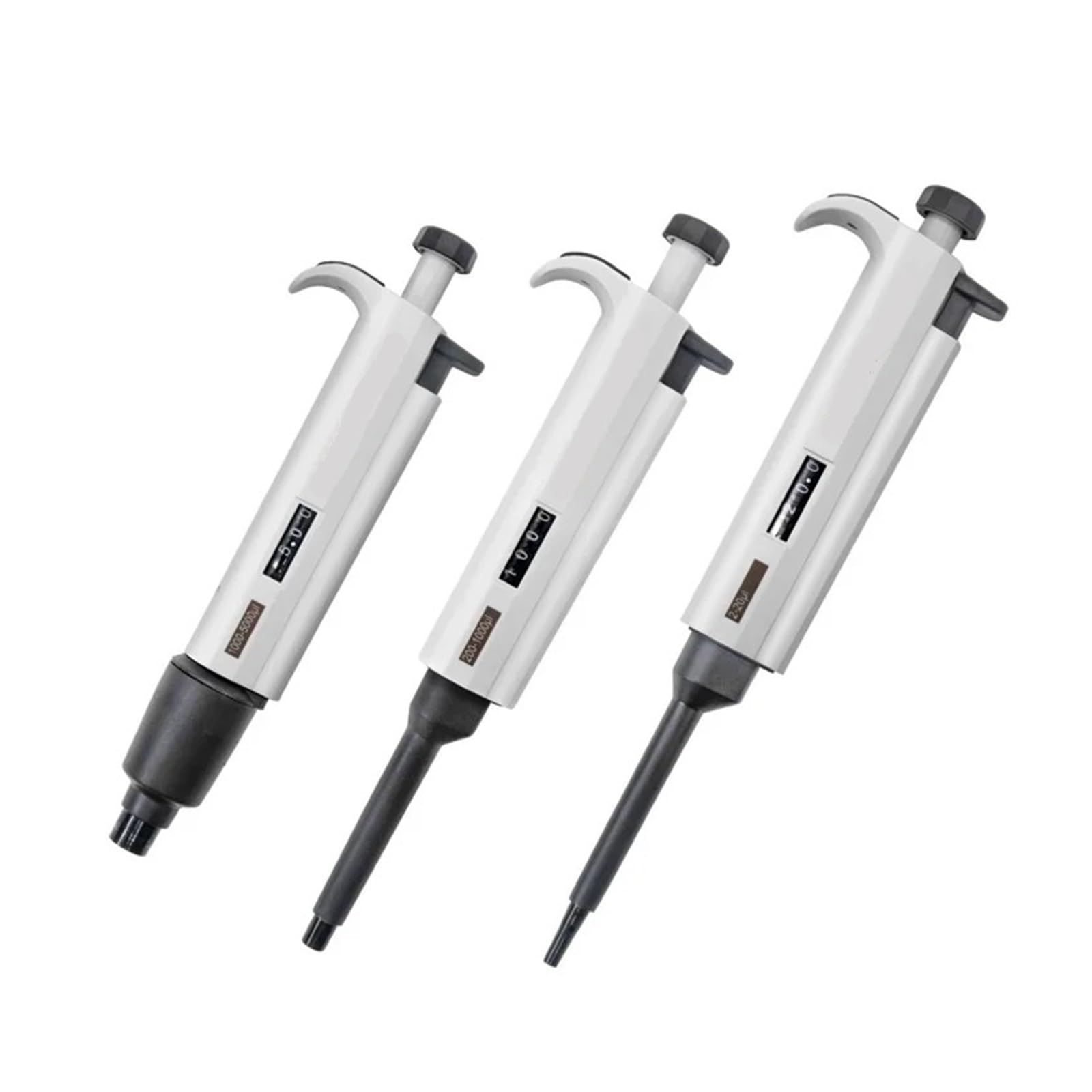 pipeta de Laboratorio, Pistola de micropipetas Laboratorio, pipeta un Solo Canal, plástico Ajustable Digital, Media con Punta(10-100ul)