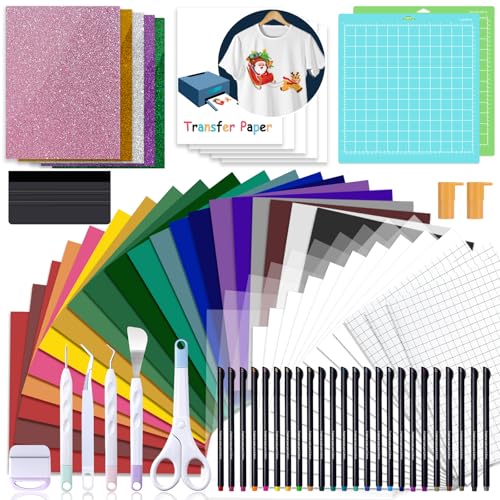 Cutaswish The Essential Bundle for DIY Craft Projects All-in-One Vinyl Craft Accessories Kit for Cutting Machine HTV Adhesive Vinyl Cutting Mats Weeding Tools Printable Transfer Paper & Pens
