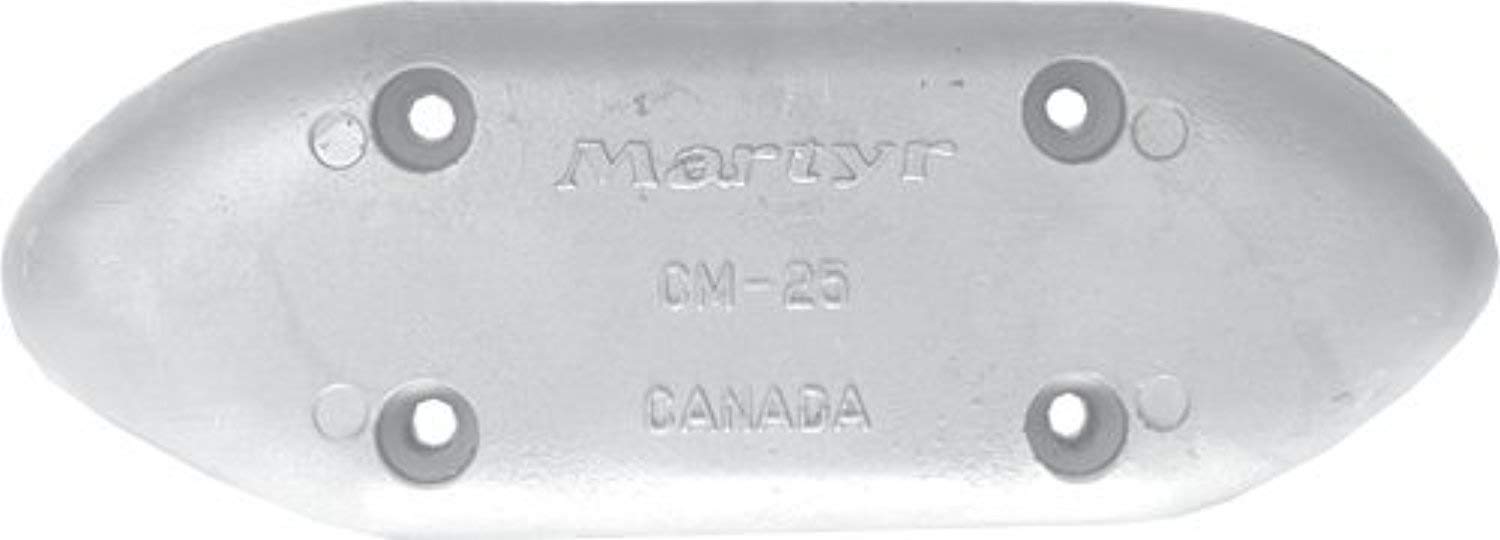 Martyr CMM25, Pleasurecraft M-25 Small Streamlined Bolt-on hull anode, Zinc Alloy