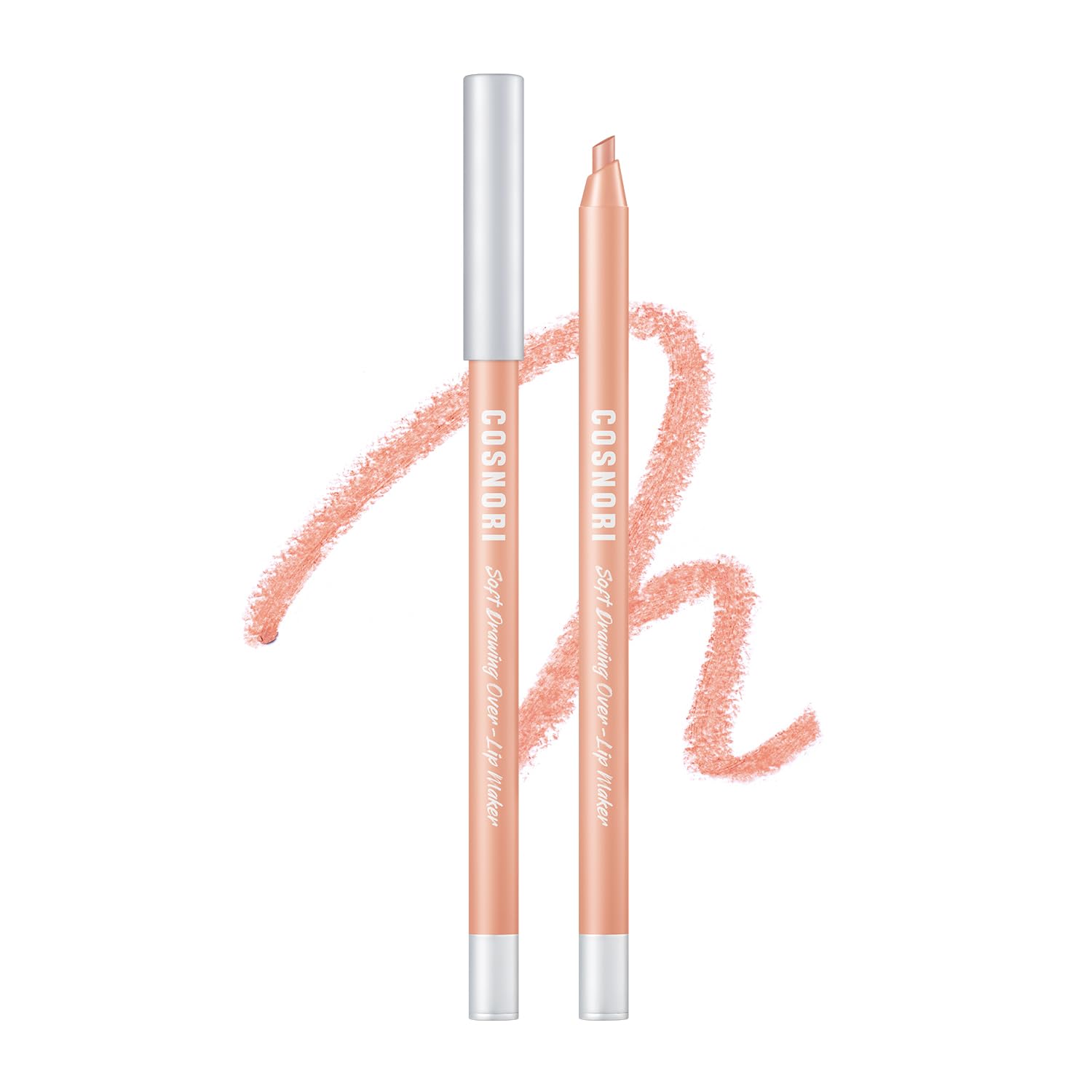 COSNORISoft Drawing Overlip Maker - Long-Lasting Creamy Lip Liner, Easy-Blend, Multi-Use,Vegan Lip Pencil (03 NUDY PEACH)