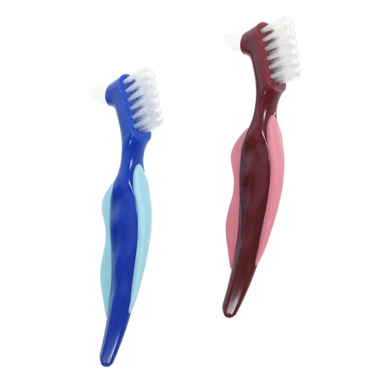 Healvian 10pezzi Spazzola Per Dentiera Spazzola Doppia Faccia Per Pulizia Protesi Spazzolino Portatile Per Igiene Orale Per Uso Domestico e Viaggi Colori