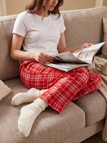 Image of Andrew Scott Women's Flannel Sleep Pants| Lounging PJ Pant | Drawstring & Pockets | Multi Packs & Colors