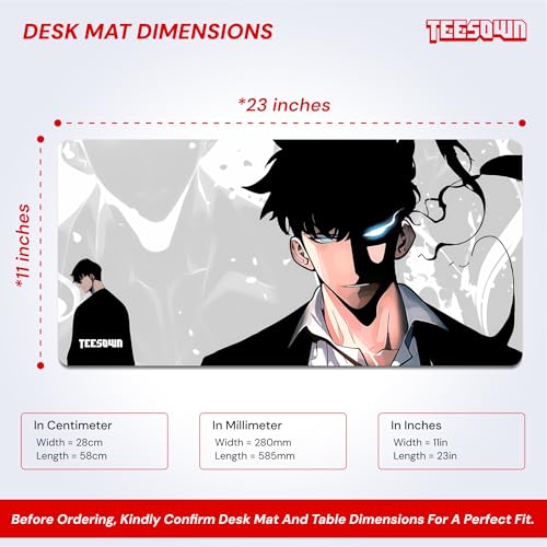 Image of Solo Leveling Sung Jin-woo Anime Mouse Pad for Laptop Desktop PC Gaming Desk Mat Rubber Base Desk Pad