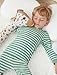 JunNeng Bamboo Viscose Pajamas for Toddler – Snug Fit Long Sleeve Striped Sleepwear for Boys & Girls 2 Sets, SageGreen+Striped 18-24 Months
