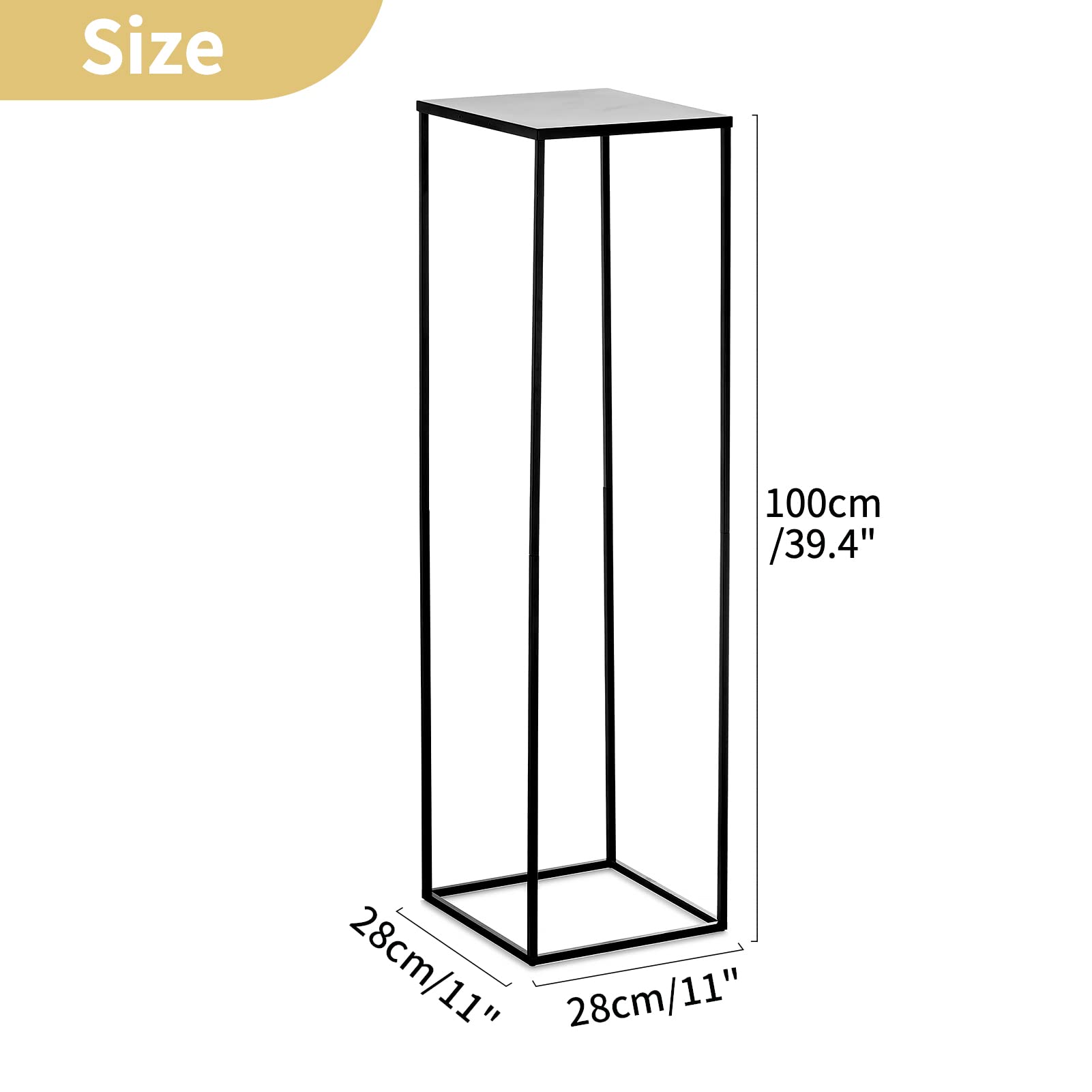 Nuptio Supporto per Piante Vaso Nero - 2 Vasi Fiori Alti 100cm per Centrotavola Feste Compleanno Nozze - Espositore Tavolo con Colonna Metallo per Fiori Ad Angolo Interni Decorazioni Soggiorno Casa