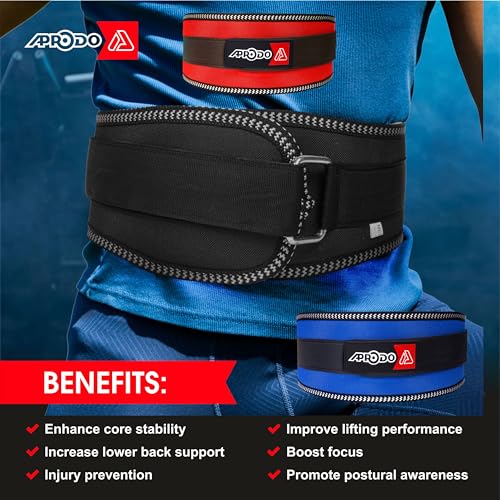 Image of APRODO Unisex 5'' inch Wide Nylon Eva Waist Support Belt Sport Pressurized Weightlifting Bodybuilding Fitness Squatting Training Lumbar Back Supporting Safety Belt