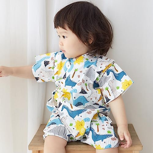 Image of Baby Japanese Kimono Robe Cotton Infant Comfy Loose Romper