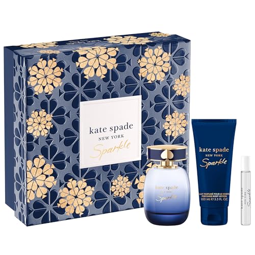kate spade new york Sparkle 3 Piece Eau de Parfum Intense Gift Set (Eau de Parfum Spray Perfumed Body Lotion Travel Spray)