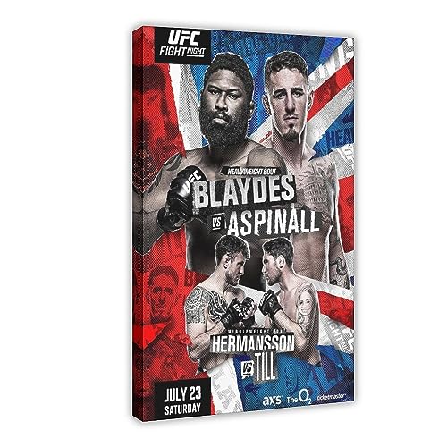Boxing-UFC Fight Night 208 Curtis Blaydes Vs. Tom Aspinall Poster Canvas Poster Wall Art Decor Print Picture Paintings for Living Room Bedroom Decoration Frame-style 08x12inch(20x30cm)