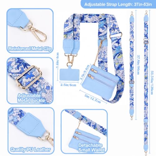 Image of XANGNIER Clip and Go Strap for Phone with Wallet Crossbody, Phone Strap with Zippered Wallet, Adjustable Anti Theft Cellphone Lanyard for Women, Cellphone Chain Accessories,Multicolor 33
