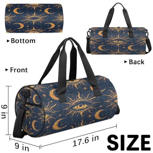 Bohemian Sun Moon Travel Gym Bag Waterproof Sport Dance Bag for Women Men Portable Gymnastics Duffel Bags Canvas Tote Carry on Handbag for Workout Overnight Weekender3