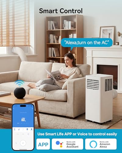 Image of Feelfunn 14,000 BTU Portable Air Conditioners - 3-in-1 Portable AC Unit Cools Up to 750 Sq.Ft., with App /Wifi /Remote Control, Dehumidifier & Fan Modes, Window Mounting Kit, Ideal for Bedroom, Dorms