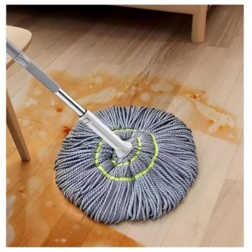 Image of Microfiber Twist Mop for Floor Cleaning, Squeeze Twist Mop Stick, Durable Dust Easy to Use Floor Cleaner, Effective for Hardwood, Tile, and Laminate (Grey)