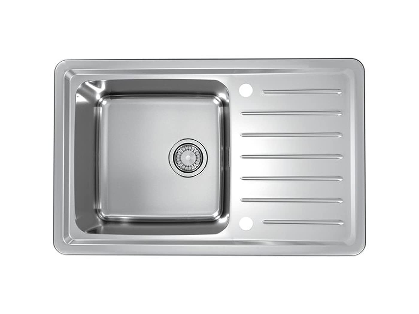 Kitchen Sink Made of Stainless Steel and with a Single and a Half Bowl from Alveus Galeo 20 - Satin - 1128553