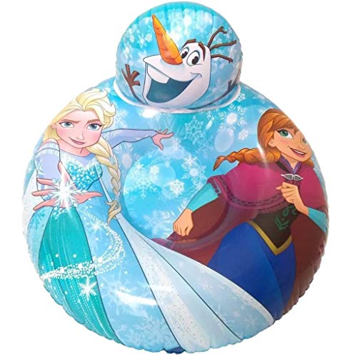 Bóia Poltrona Inflável Frozen Infantil Ana Elsa Olaf Encosto 70 Cm Plástico Azul Brinquedo Divertida