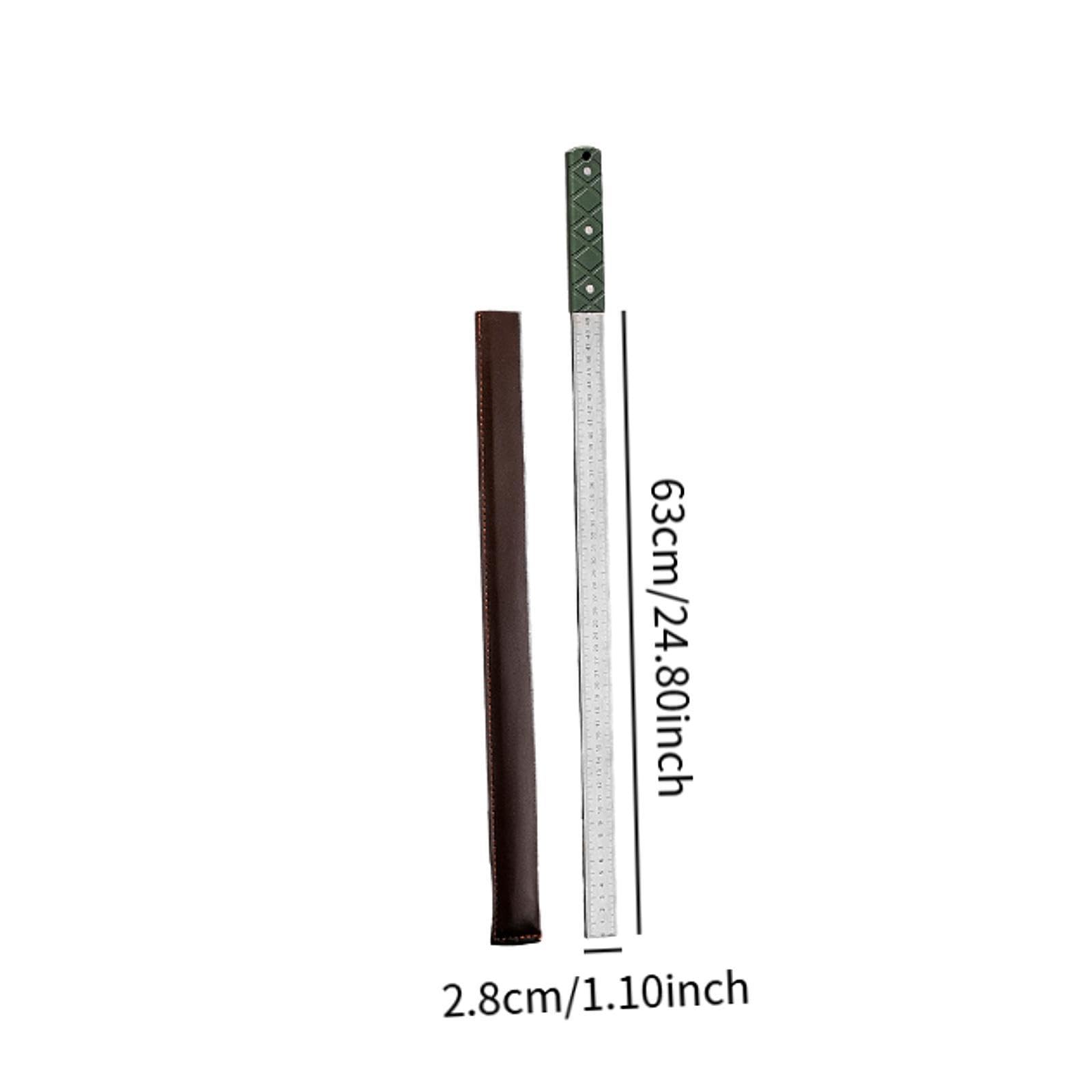 Regla de Metal de Acero Inoxidable, Herramienta de Medición Multifunción de 63 Cm de Longitud, Regla de Medición para Carpintería Y Herramientas